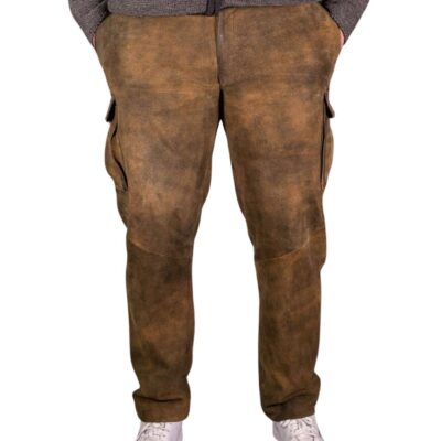 Men’s Brown Cargo Lederhosen – Front View