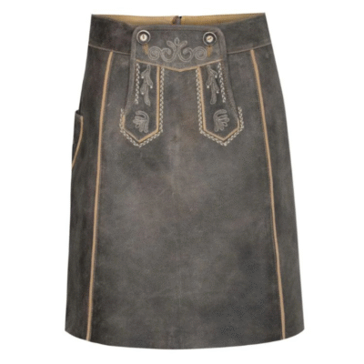 Full front view of LederLuxe Bavarian Skirt