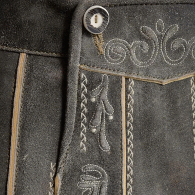 Bib embroidery close-up LederLuxe Bavarian Skirt