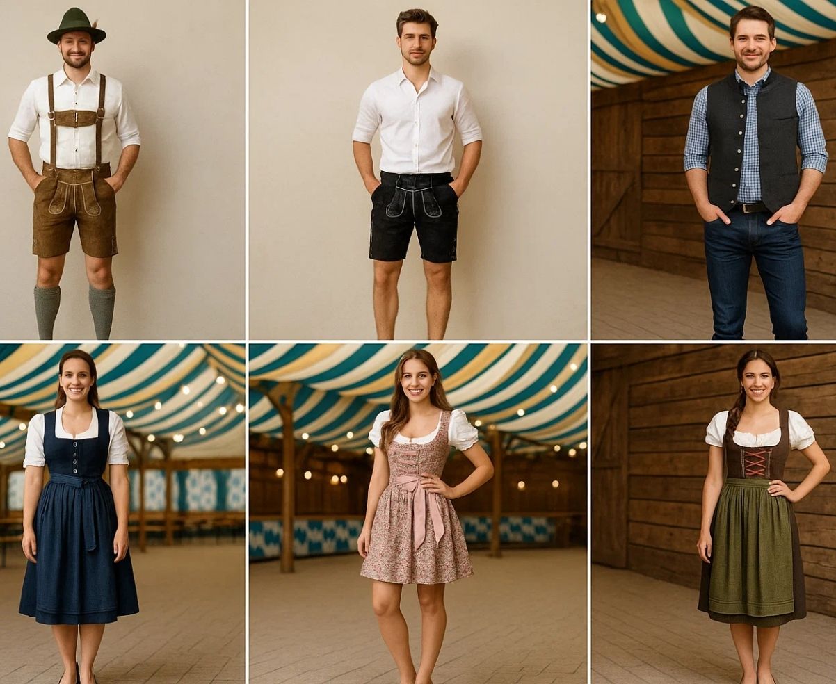 Traditional and modern Oktoberfest outfit ideas for men and women